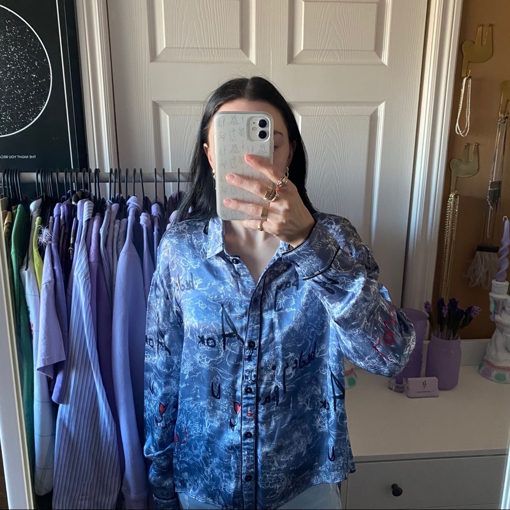 topshop blue blouse